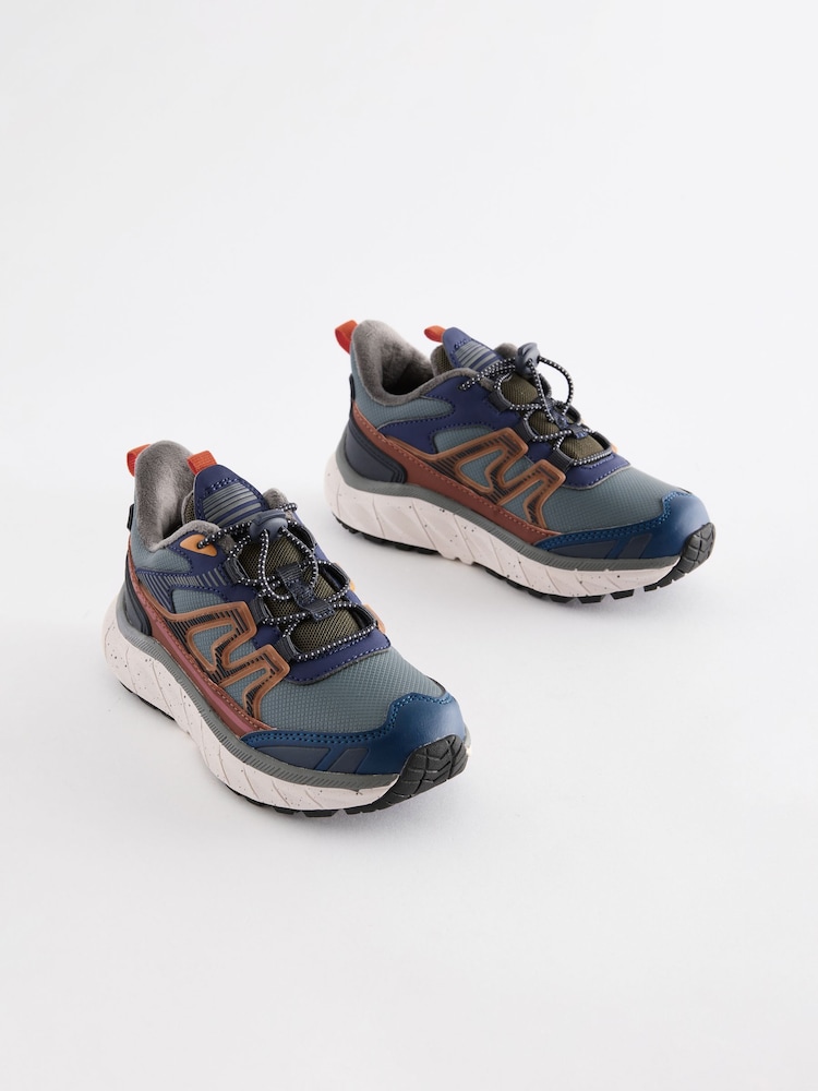 Blue Warm Lined Elastic Lace Trainers - Image 1 of 5