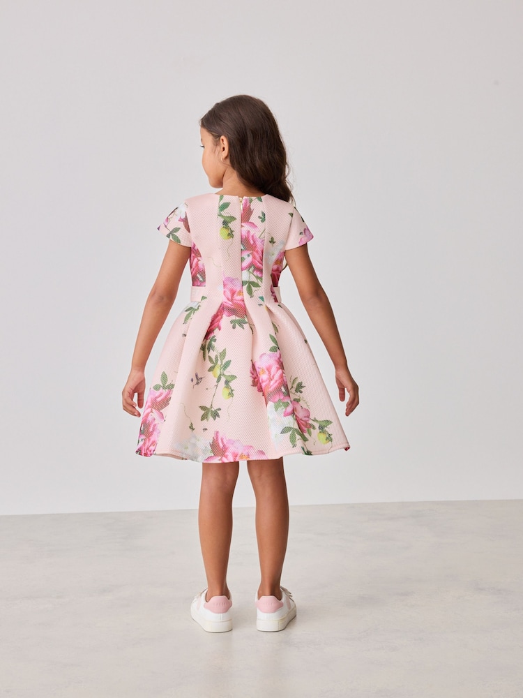 Baker by Ted Baker Navy Floral Airtex Scuba Dress - Image 2 of 9