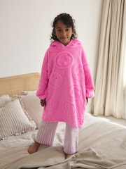 Pink Happy Face Jacquard Fleece Hooded Blanket (3-16yrs) - Image 1 of 8