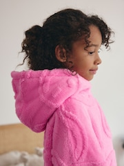 Pink Happy Face Jacquard Fleece Hooded Blanket (3-16yrs) - Image 4 of 8