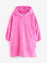 Pink Happy Face Jacquard Fleece Hooded Blanket (3-16yrs) - Image 5 of 8