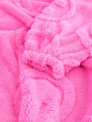Pink Happy Face Jacquard Fleece Hooded Blanket (3-16yrs) - Image 7 of 8