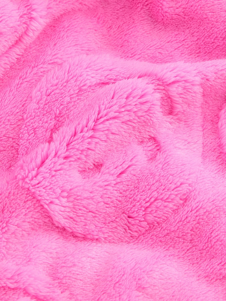 Pink Happy Face Jacquard Fleece Hooded Blanket (3-16yrs) - Image 8 of 8
