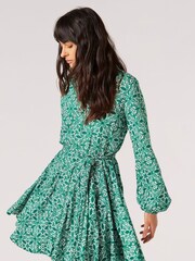 Apricot Green Ikat Tile Shirt Mini Dress - Image 1 of 4