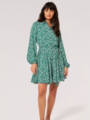 Apricot Green Ikat Tile Shirt Mini Dress - Image 2 of 4