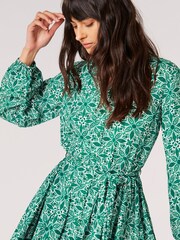Apricot Green Ikat Tile Shirt Mini Dress - Image 3 of 4
