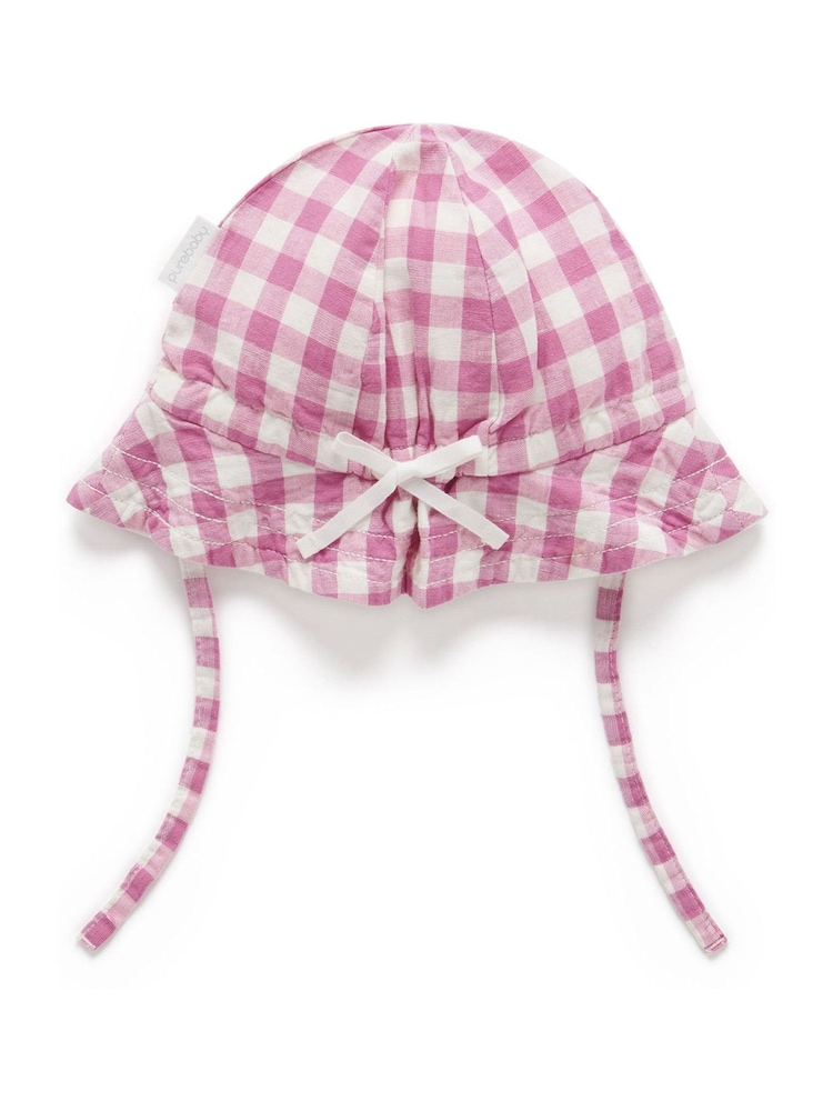 Purebaby Gingham Hat - Image 2 of 4 Purebaby Gingham Hat - Image 2 of 4