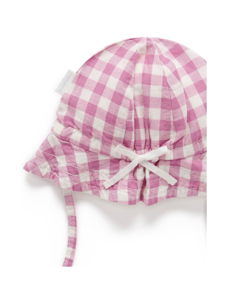 Purebaby Gingham Hat - Image 4 of 4 Purebaby Gingham Hat - Image 4 of 4