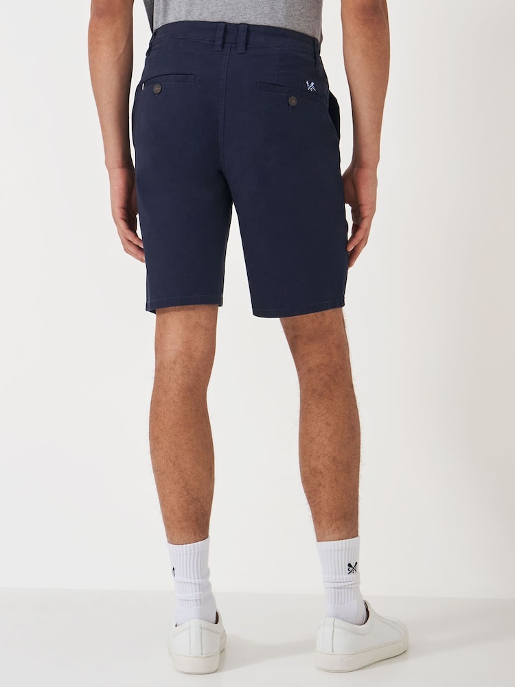 Crew Clothing Blue Classic Bermuda Cotton Stretch Chino Shorts - Image 2 of 4