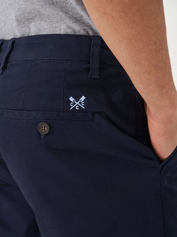 Crew Clothing Blue Classic Bermuda Cotton Stretch Chino Shorts - Image 4 of 4