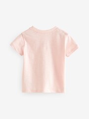 Pink Cute Dino 100% Cotton Short Sleeve T-Shirt (3mths-7yrs) - Image 2 of 3