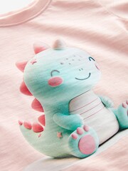 Pink Cute Dino 100% Cotton Short Sleeve T-Shirt (3mths-7yrs) - Image 3 of 3