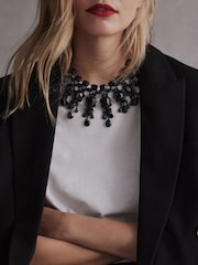 Black Tabitha Simmons Elizabeth Jewelled Necklace - Image 2 of 8