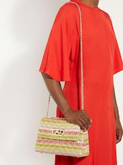 Dune London Natural Chrome Small Regent Quilted Shoulder Bag - Image 1 of 7