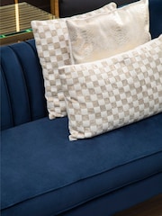 Interiors by Premier Gold Cream Kensington Townhouse Check Cushion - Image 1 of 2