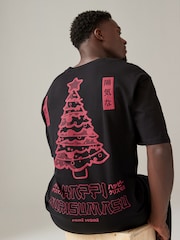 Черное/красное японское дерево - Christmas 100% Cotton T-Shirt - Изображение 1 из 8