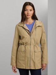 Lauren Ralph Lauren Anorak Hooded Tan Brown Jacket - Image 1 of 10