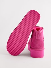 Pink Shower Repellent Suede Faux Fur Lined Platform Boots - Image 8 of 8