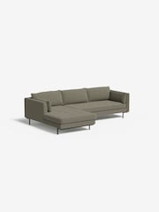 MADE.COM Cotton Weave Dark Olive Harlow Left Hand Facing Corner Sofa - Image 1 of 4