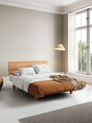 Get Laid Beds Cinnamon Tan Floating Space Saver Solid Wood Bed - Image 1 of 2