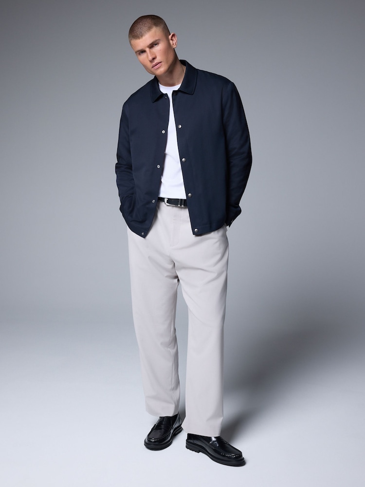 Navy Blue Twill Coach Jacket - Image 1 of 12