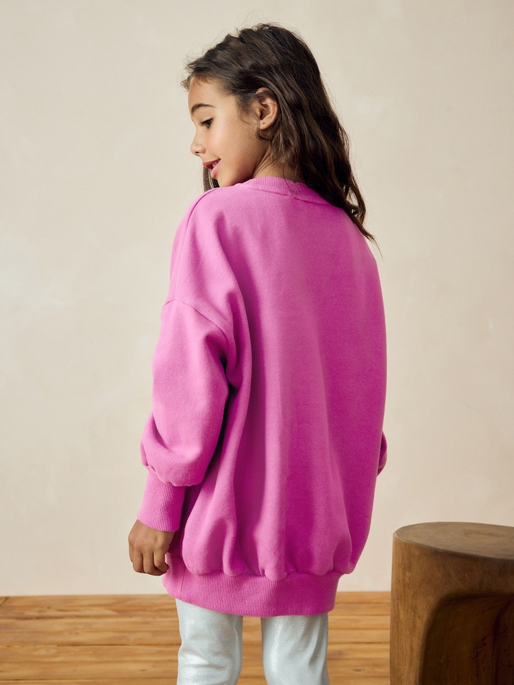 Pink Disco Heart Embellished Sweatshirt (3-16yrs) - Image 2 of 7