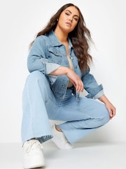 Yours Curve Blue Curve 100% Cotton Classic Denim Jacket - Image 1 of 4