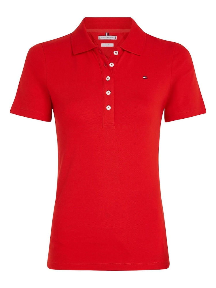 Tommy Hilfiger Red Slim 1985 Pique Polo Shirt - Image 1 of 5