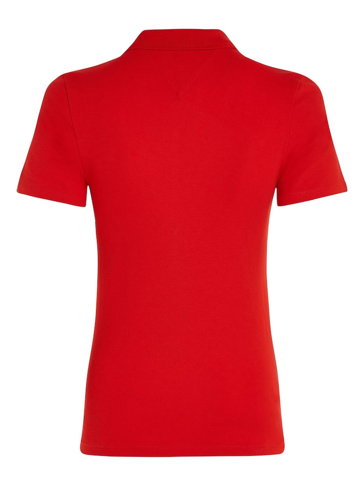 Tommy Hilfiger Red Slim 1985 Pique Polo Shirt - Image 2 of 5