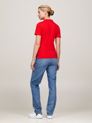 Tommy Hilfiger Red Slim 1985 Pique Polo Shirt - Image 4 of 5