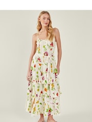 Accessorize White Botanical Strap Dress - Image 1 of 4