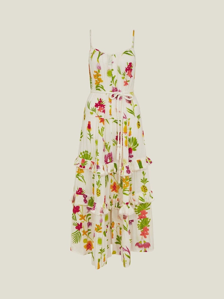 Accessorize White Botanical Strap Dress - Image 4 of 4