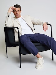 Threadbare Stone White Luxe Linen Blend Single Breasted Blazer - Image 3 of 5