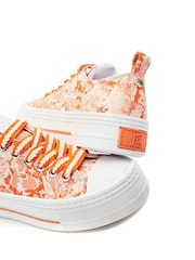 Moda in Pelle Orange Betta Woven Upper Chunky Trainers - Image 3 of 4