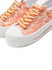 Moda in Pelle Orange Betta Woven Upper Chunky Trainers - Image 4 of 4