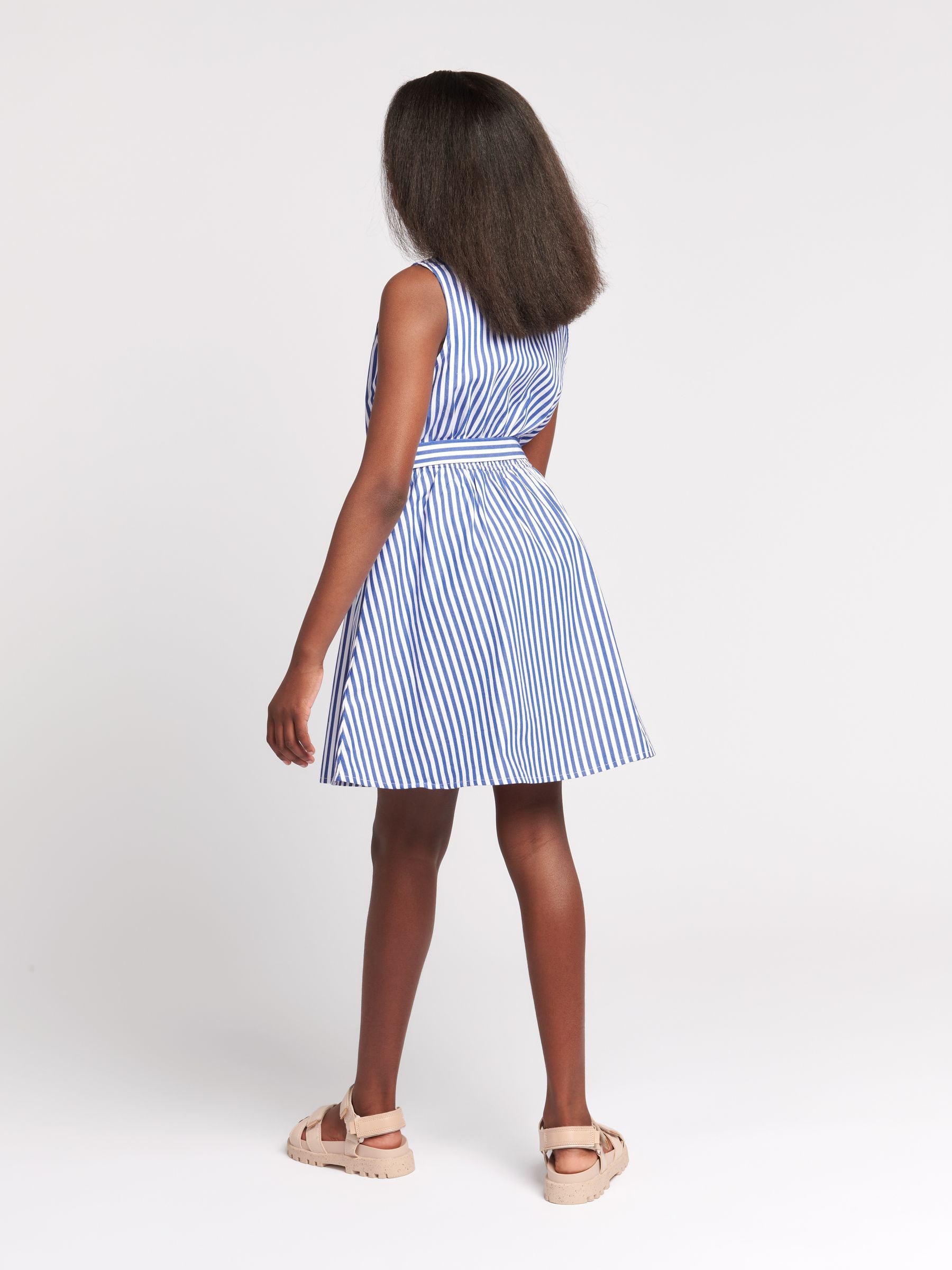 Buy U.S. Polo Assn. Blue Girls Striped Sleeveless Shirt