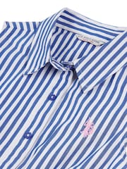 U.S. Polo Assn. Blue Girls Striped Sleeveless Shirt Dress - Image 6 of 6