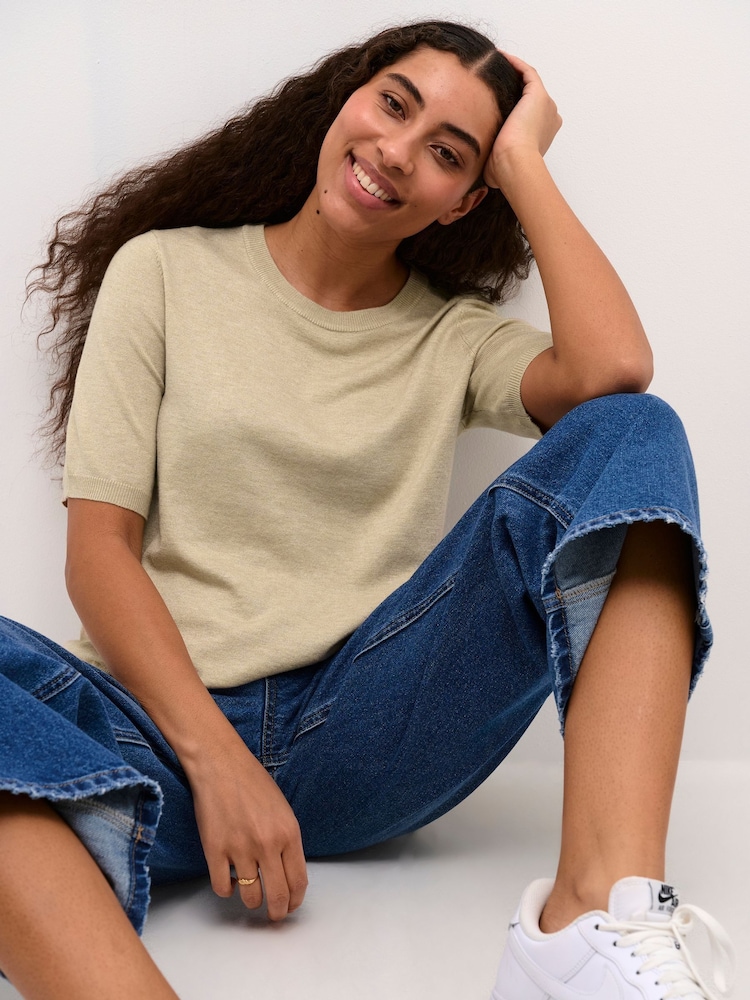 Kaffe Kalizza Short Sleeve Round Neck Pullover T-Shirt - Image 2 of 6