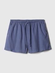 Gap Blue Linen-Blend Pyjama Shorts - Image 4 of 4