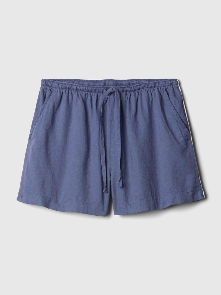 Gap Blue Linen-Blend Pyjama Shorts - Image 4 of 4