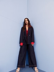 Whistles Blue Joanna Denim Straight Trousers - Image 2 of 5