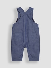JoJo Maman Bébé Chambray Tractor Appliqué Pocket Dungarees and Top Set - Image 3 of 6