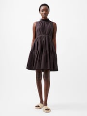 French Connection Brown Poplin Era Dress - Image 1 of 4