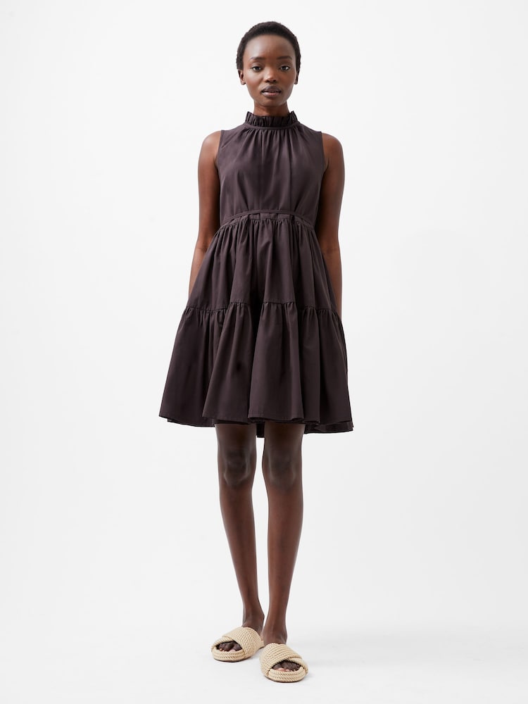 French Connection Brown Poplin Era Dress - Image 1 of 4