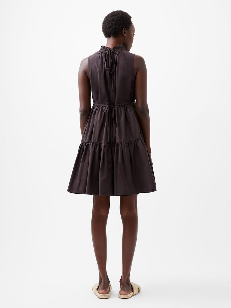 French Connection Brown Poplin Era Dress - Image 2 of 4