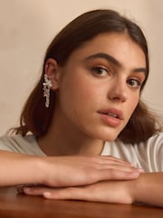 Gold Tone Statement Crawler Stud Earrings Made With Recycled Zinc - Image 1 of 5
