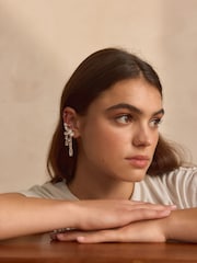 Gold Tone Statement Crawler Stud Earrings Made With Recycled Zinc - Image 3 of 5
