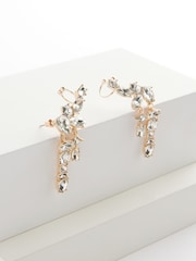 Gold Tone Statement Crawler Stud Earrings Made With Recycled Zinc - Image 4 of 5