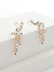 Gold Tone Statement Crawler Stud Earrings Made With Recycled Zinc - Image 5 of 5