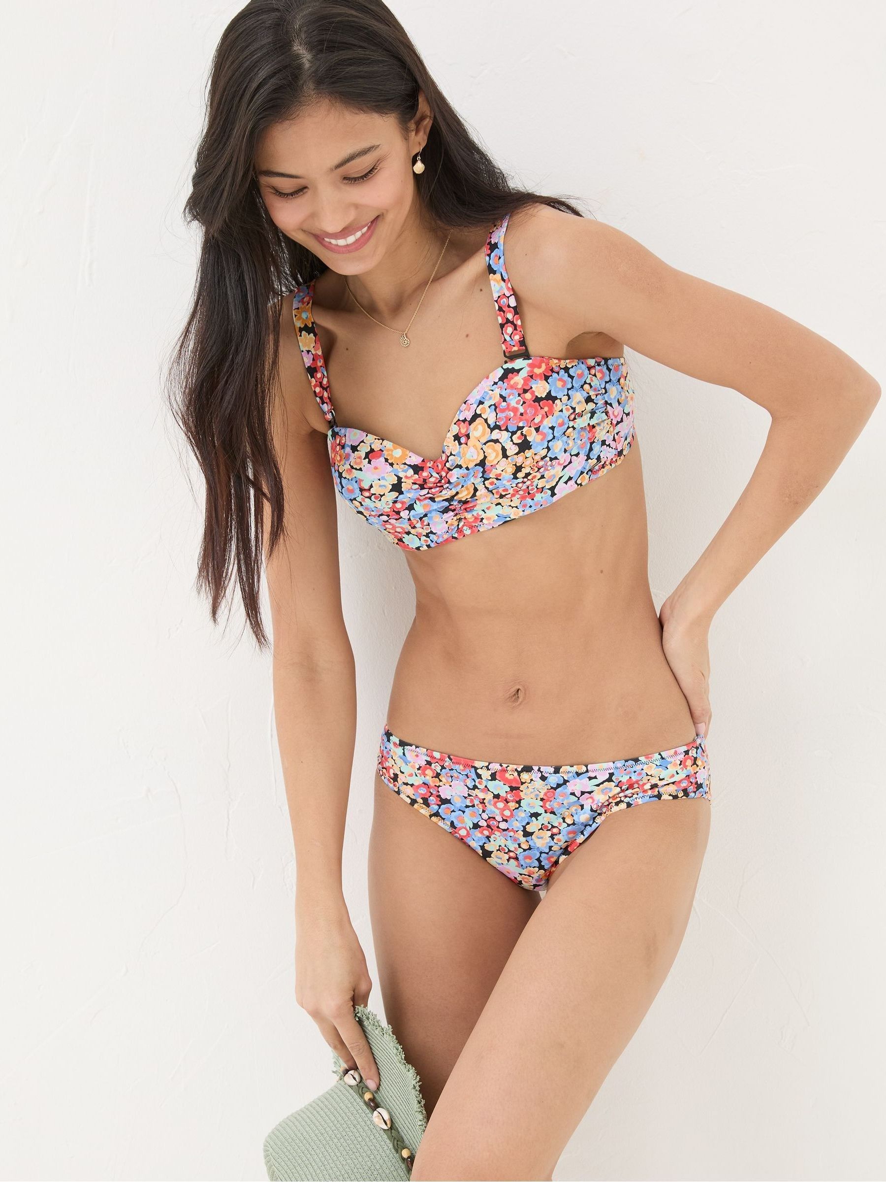 Fatface Mila Pink Pop Floral Bikini Bottoms